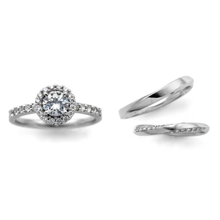婚約 ネックレス 0.7カラット 0.70ct 3EXカット 3セット Dカラー GIA VVS2クラス ダイヤモンド プラチナ 結婚指輪 鑑定書付  本物の 結婚指輪