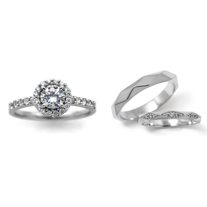 婚約指輪 安い 結婚指輪 セットリング ダイヤモンド プラチナ 0.4 ...