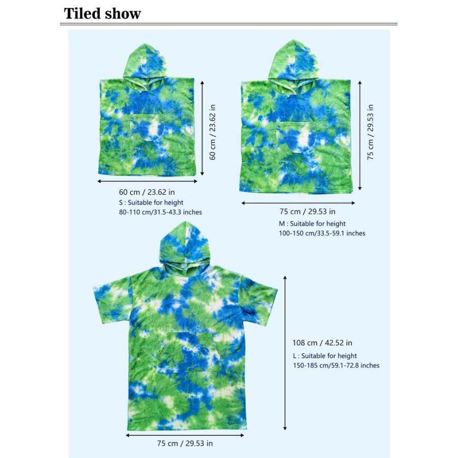 着るタオル バスポンチョ タイダイ バスタオル 大人用 子供用 バスローブ フード付き お風呂上がり プール 海 ビーチ 着替え ポンチョ パーカー｜j-k-store｜12