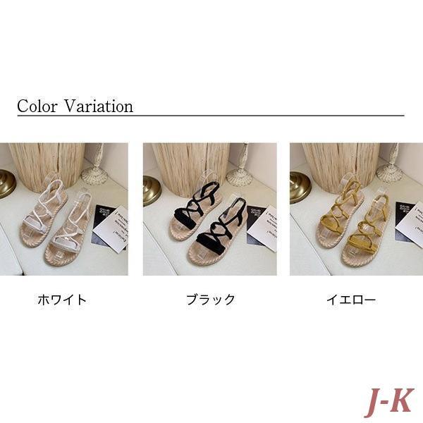 リゾートサンダル 夏 サンダル レースアップ 可愛い ペタンコ シューズ 靴 レディース｜j-k-store｜14