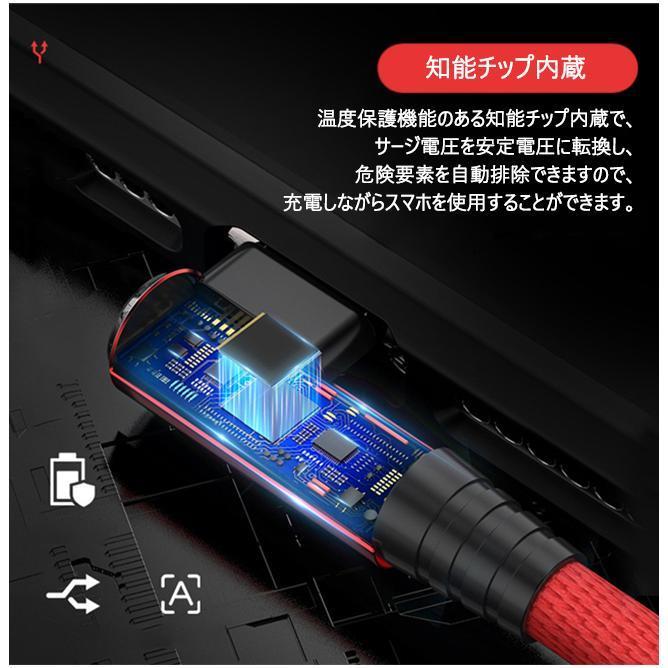 充電ケーブル ライトニング L字型デザイン iPhone lightning Type-C 長さ 3m 充電器 断線防止 急速充電 アイフォン 3color スマホ｜j-k-store｜06