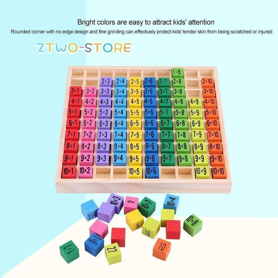 ブロック 九九 掛け算 10 * 10掛け算の表 練習 算数 計算 カラー認識 積み木 木製パズル 木のおもちゃ トレーニング 数学知育玩具 学習｜j-k-store｜04
