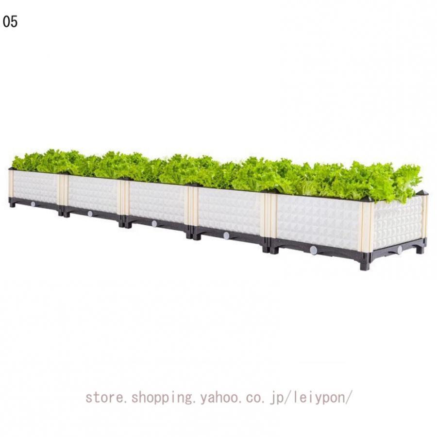 大型プランター 組立式ガーデンボックス プランターボックス プラスチック PP製 プランター付きフェンス 木製 長方形 四角 植物 野菜栽培 自由組立 移動便利｜j-k-store｜06