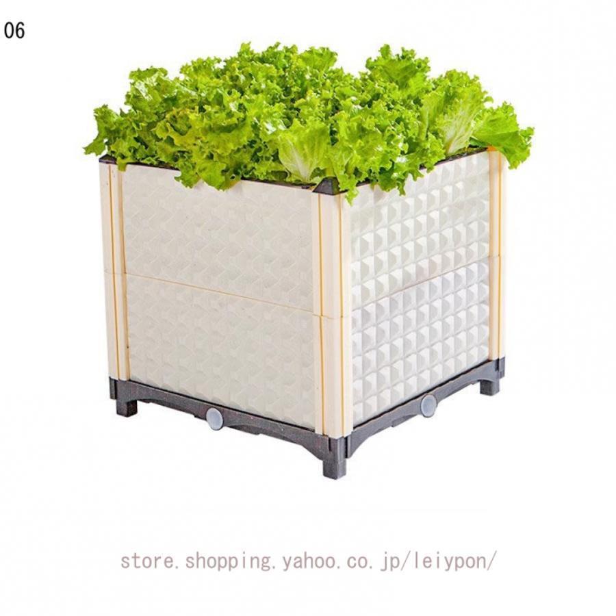 大型プランター 組立式ガーデンボックス プランターボックス プラスチック PP製 プランター付きフェンス 木製 長方形 四角 植物 野菜栽培 自由組立 移動便利｜j-k-store｜07