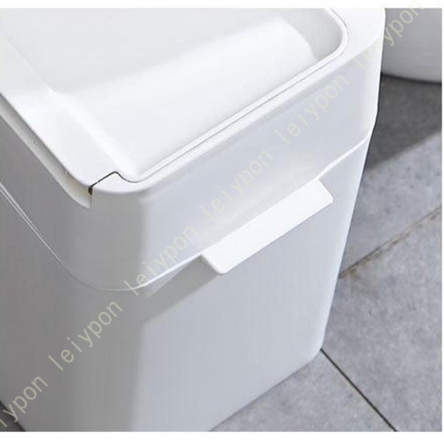 オムツや生ごみの臭いもれを防止します プッシュ式ゴミ箱 9.5 密閉ダストボックス ホワイトゴミ箱 ふた付き キッチン クード ダストボックス スリム 分別｜j-k-store｜12