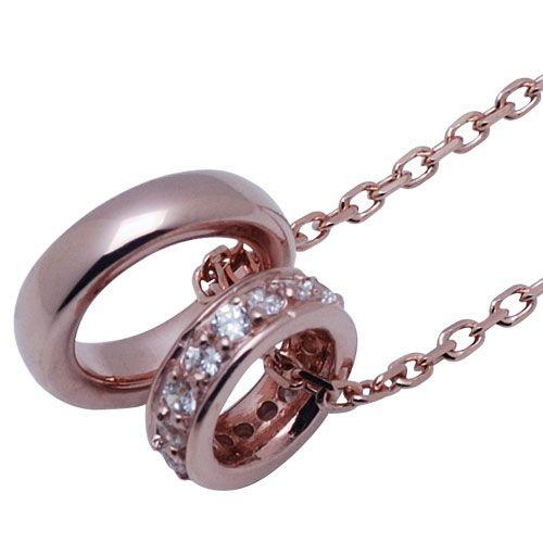 レディースネックレス THE KISS Swarovski Zirconia SV925製 シルバー 