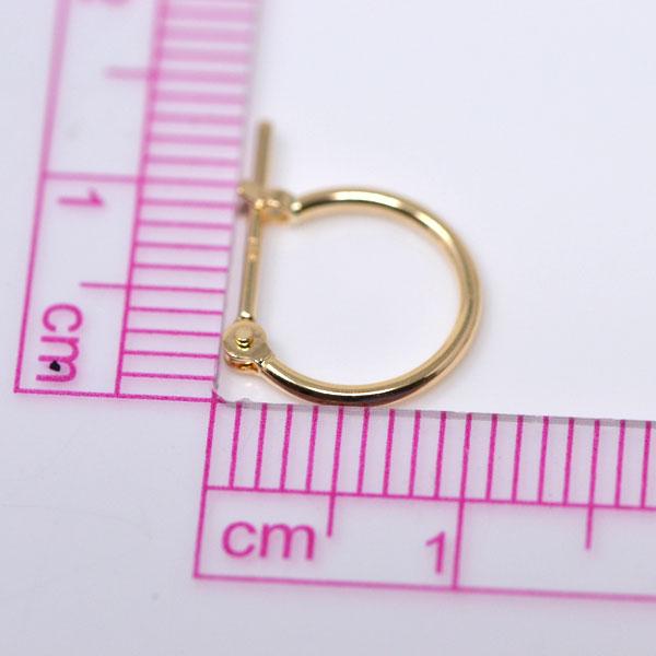 フープピアス 小さめ 日本製 フープ K18 両耳用 ピアス パイプサイズ 1mm × 10mm 18金 18k ゴールド レディース メンズ 男性 女性 プレゼント お磨きクロス付_4