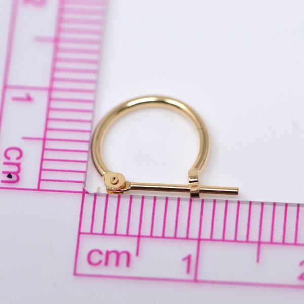 フープピアス 小さめ 日本製 フープ K18 両耳用 ピアス パイプサイズ 1mm × 10mm 18金 18k ゴールド レディース メンズ 男性 女性 プレゼント お磨きクロス付_5