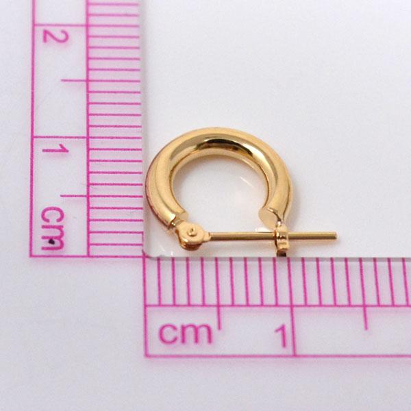 フープピアス 日本製 フープ K18 両耳用 ピアス パイプサイズ 2mm × 10mm 18金 18k ゴールド レディース メンズ 男性 女性 プレゼント お磨きクロス付 ギフトの画像