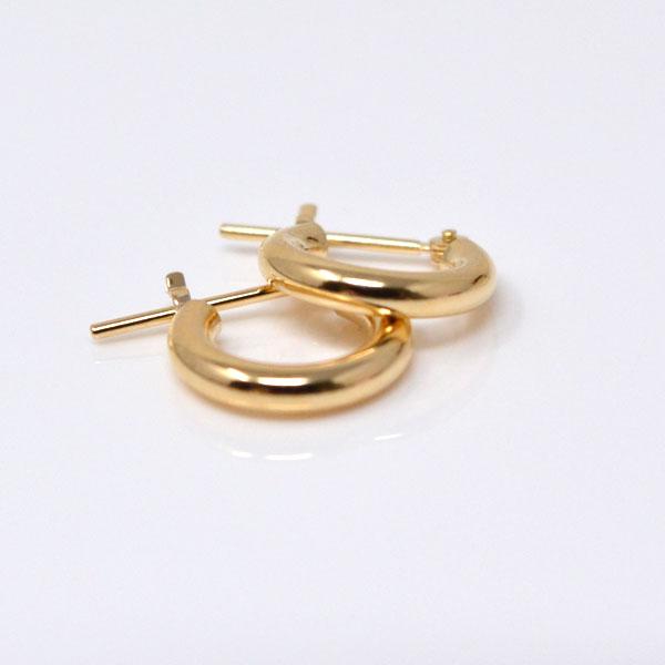 フープピアス 日本製 フープ K18 両耳用 ピアス パイプサイズ 2mm × 10mm 18金 18k ゴールド レディース メンズ 男性 女性 プレゼント お磨きクロス付 ギフトの画像