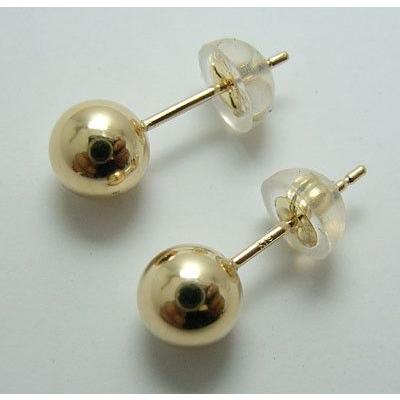 丸玉 ピアス 丸だま 両耳用 5mm  K18 18金 18k  誕生日  ジュエリー アクセサリー  プレゼント お磨きクロス付の画像