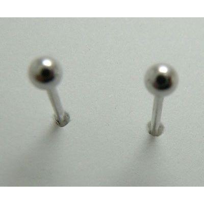 丸玉 ピアス 丸だま 両耳用 2mm K14WG 14金ホワイトゴールド 誕生日