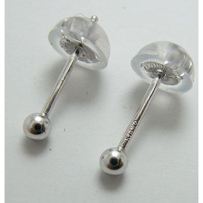 丸玉 ピアス 丸だま 両耳用 2mm K14WG 14金ホワイトゴールド
