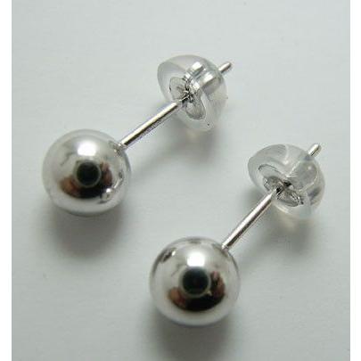 丸玉 ピアス 丸だま 両耳用 5mm K14WG 14金ホワイトゴールド