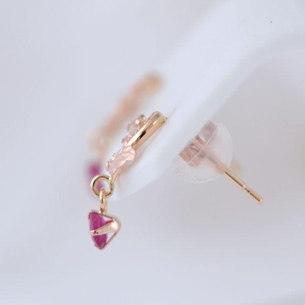 ete ピンクルビーピアス 天然ルビー ピアス 0.15〜0.3ct(Total) ラウンドカット プラチナ Pt