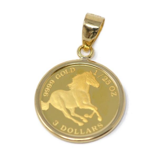 最新入荷 期間限定 純金メダル エリザベス 馬 1 25メダル 中古品 kids