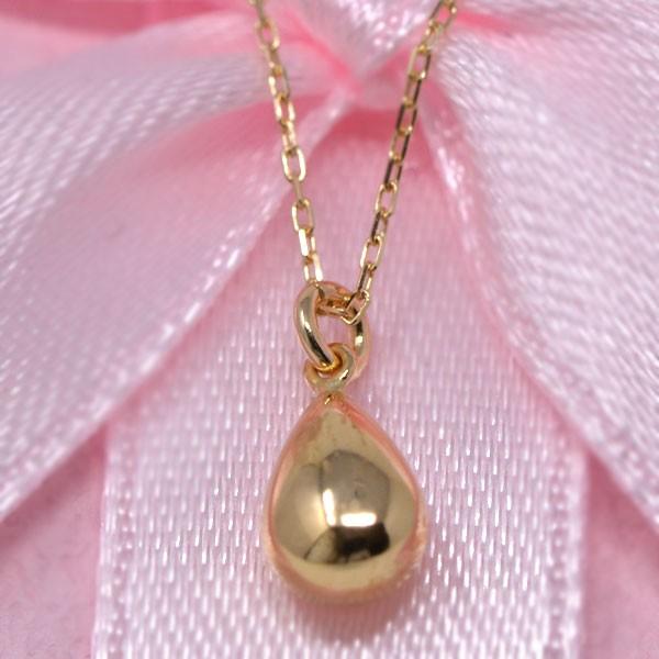 しずく 雫 ネックレス ペンダント K18 18金 18K ゴールド レディース 