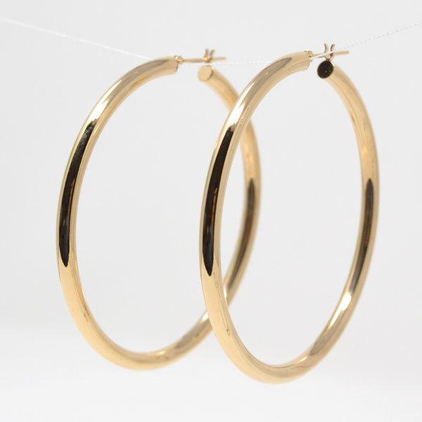 フープピアス 日本製 フープ K18 両耳用 ピアス パイプサイズ 3mm