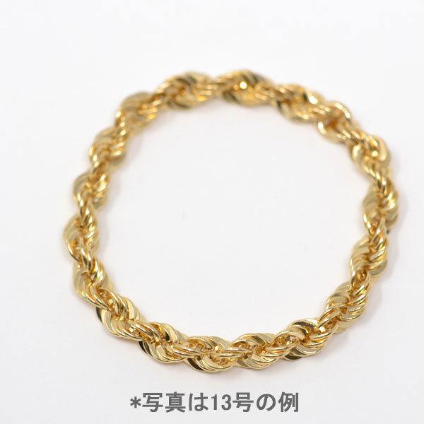 オシャレな ロープチェーン リング 指輪 18金 k18 18k オシャレな ロープチェーン リング 指輪 18金 k18 18k