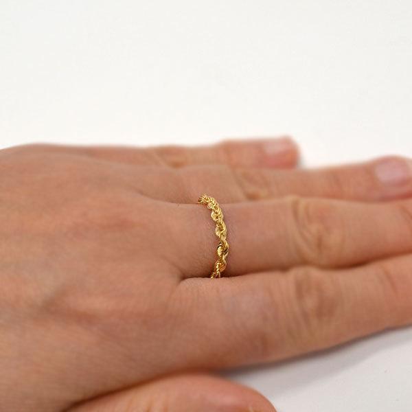 オシャレな ロープチェーン リング 指輪 18金 k18 18k メンズ