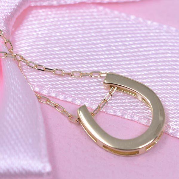 馬蹄 ネックレス 18K 18金 K18 ゴールド シンプル デザイン 馬蹄 ネックレス 18K 18金 K18 ゴールド シンプル デザイン