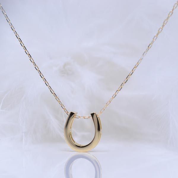 馬蹄 ネックレス 18K 18金 K18 ゴールド シンプル デザイン 馬蹄 ネックレス 18K 18金 K18 ゴールド シンプル デザイン