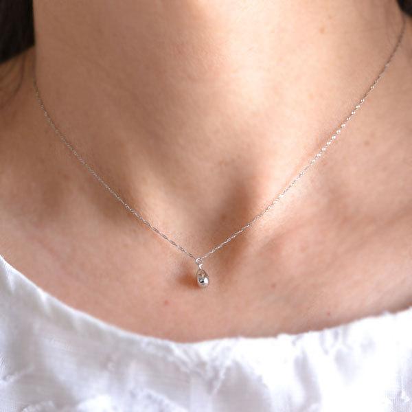 プラチナ　ネックレス　雫 プラチナネックレス(雫モチーフ/4月誕生石)《25H01902