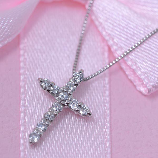 クロス ネックレス プラチナ PT900 PT850 ダイヤモンド 十字架 クロス ネックレス プラチナ PT900 PT850 ダイヤモンド 十字架