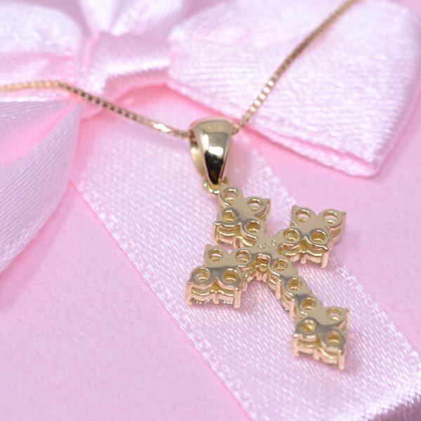 クロス ダイヤモンド 18K 18金 K18 ゴールド 綺麗 デザイン 十字架 