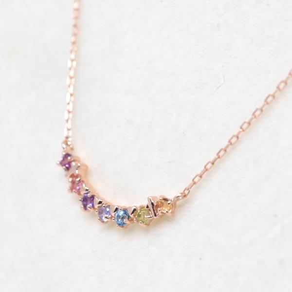 7色 アミュレット ネックレス Uライン ハート クロス お守り