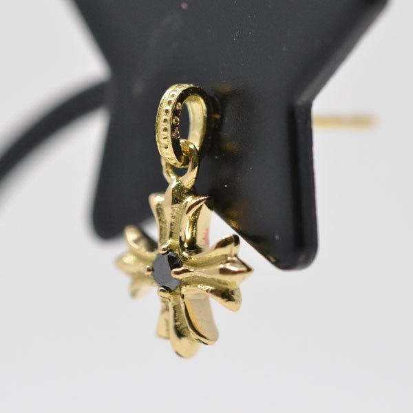 18金 片耳ピアス 十字架 クロス 片耳用 18k K18 ゴールド レディース