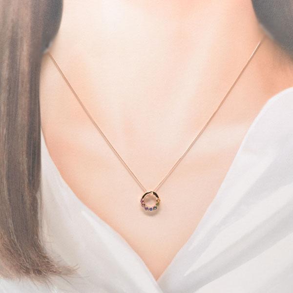 アミュレット ネックレス round forme ペンダント ピンクゴールド 