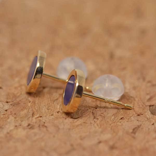 ラピスラズリ ピアス シンプル デザイン 18金 K18 18K : ジュエリー
