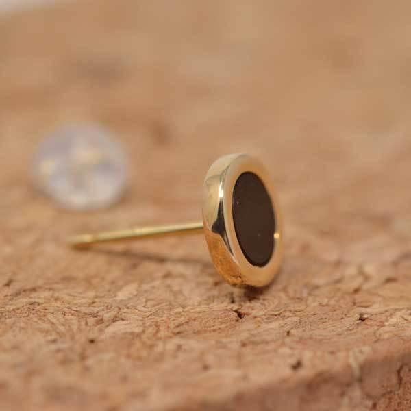 オニキス 片耳 ピアス シンプル デザイン 18金 K18 18K クリスマス