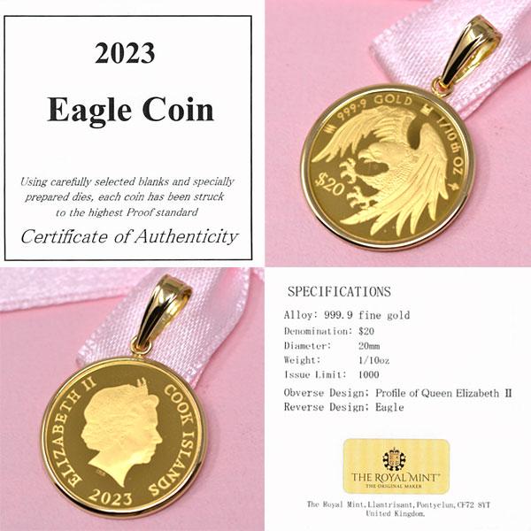 コイン ペンダント トップ イーグル Eagle 1/10 オンス 純金 24 コイン ペンダント トップ イーグル Eagle 1/10 オンス 純金 24