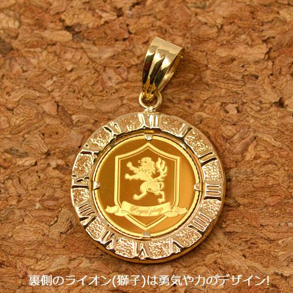 コイン 王冠 クラウン Crown ペンダント トップ 純金 K24 1/25