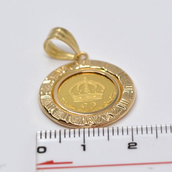 コイン 王冠 クラウン Crown ペンダント トップ 純金 K24 1/25 コイン 王冠 クラウン Crown ペンダント トップ 純金 K24 1/25