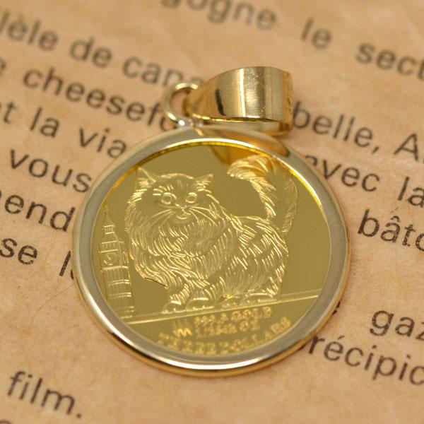 2022年限定コインペンダントトップ K18 ツバル 3ドル ゴールドメダル