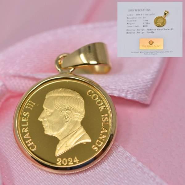 2024年 限定 コイン DOG COIN 犬 プードル ペンダント トップ 2024年 限定 コイン DOG COIN 犬 プードル ペンダント トップ