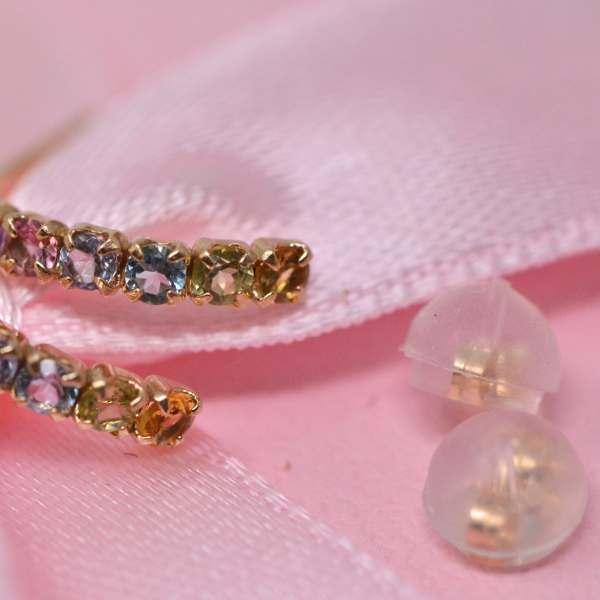 アミュレット ピアス 7色 K10 10金 ピンクゴールド 幸運 お守り 厄除け
