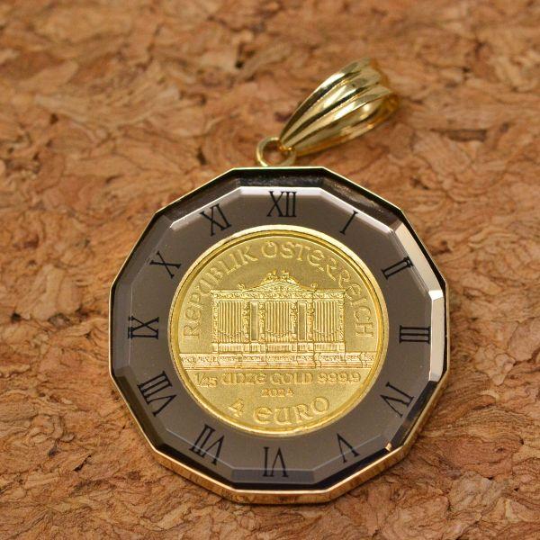 コイン ペンダント トップ 楽器 バイオリン ホルン ハープ 純金 K24 1