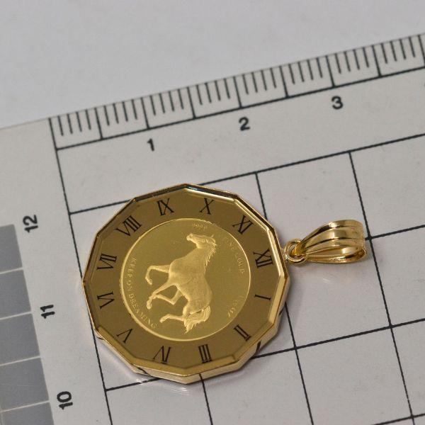 24金 コイン 18金 ペンダントトップ ホース 馬 ペンダント トップ 純金