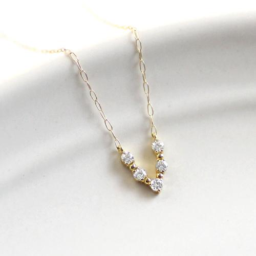 ネックレス ダイヤモンド K18YG K18PG イエローゴールド ピンク 
