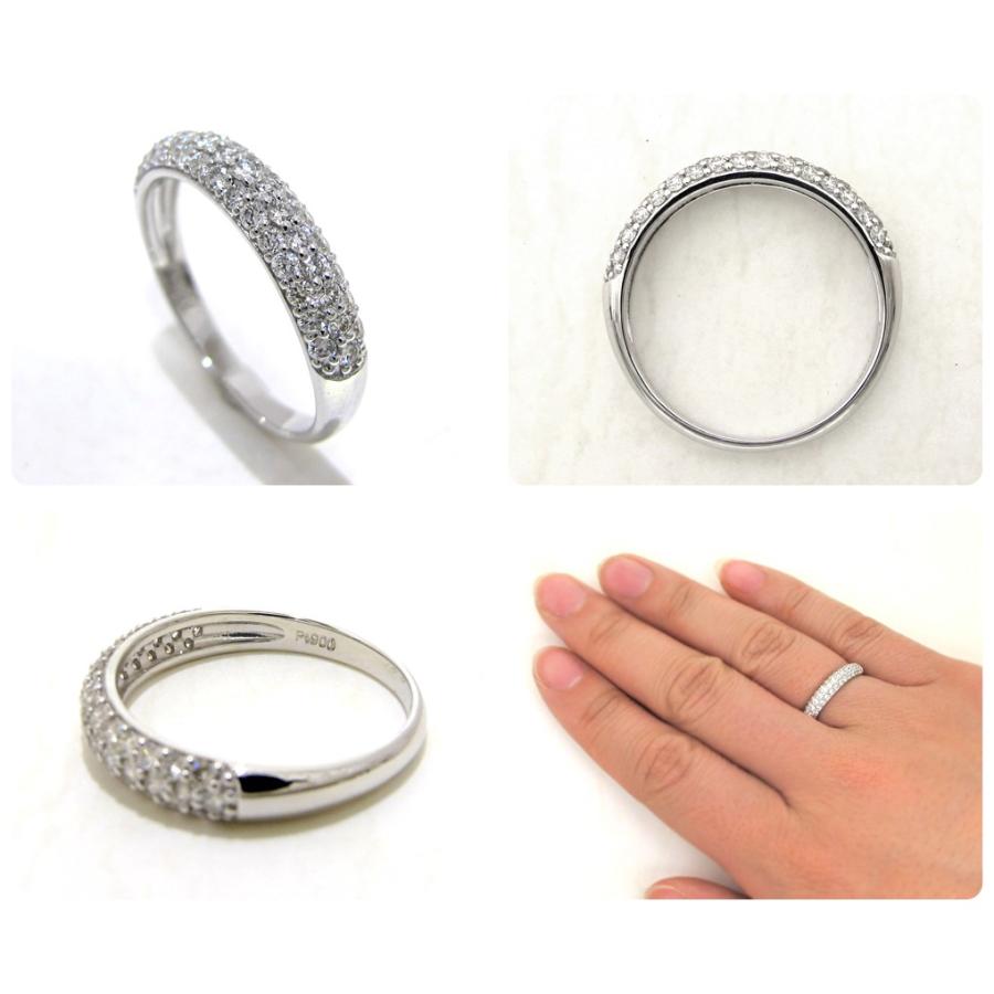 ダイヤモンド リング 0.5ct パヴェ Pt900 プラチナ 天然 ダイヤ ピンキー ピンキーリングの画像