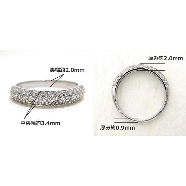 ダイヤモンド リング 0.5ct パヴェ Pt900 プラチナ 天然 ダイヤ ピンキー ピンキーリングの画像