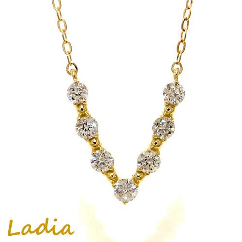 ネックレス ダイヤモンド K18YG イエローゴールド 0.2ct ブイ ダイヤ