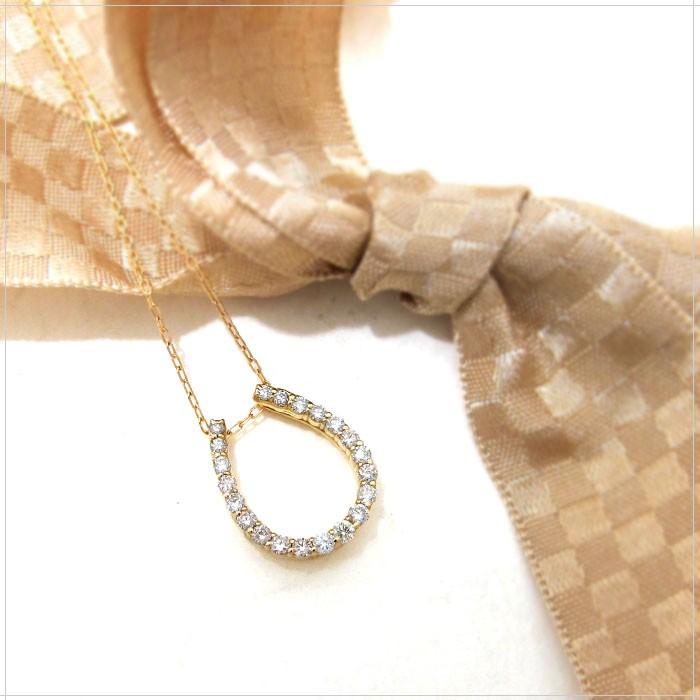 ネックレス ダイヤモンド K18YG イエローゴールド 0.3ct ホース