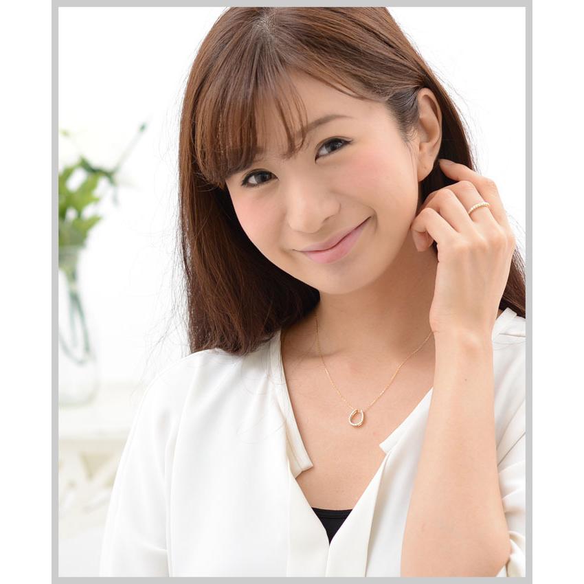 ネックレス ダイヤモンド K18YG イエローゴールド 0.3ct ホースシュー 馬蹄 ダイヤネックレス プレゼントの画像