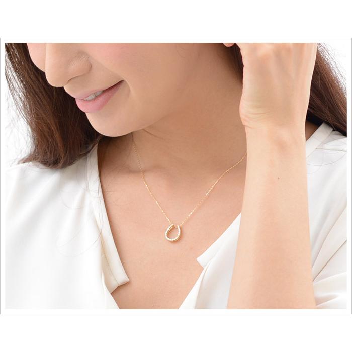 ネックレス ダイヤモンド K18YG イエローゴールド 0.3ct ホースシュー