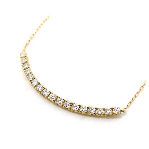 ネックレス ダイヤモンド K18YG イエローゴールド 0.3ct ラインネックレス バーネックレス プレゼントの画像